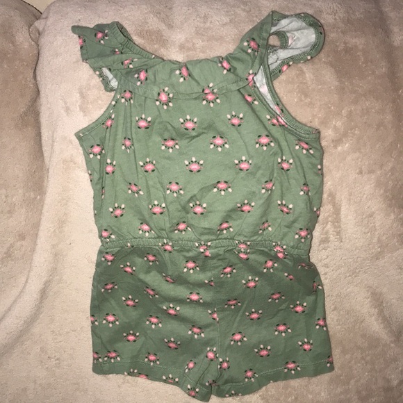 Carter’s just one you 3T green and pink sleeveless romper 💕 - Picture 3 of 4